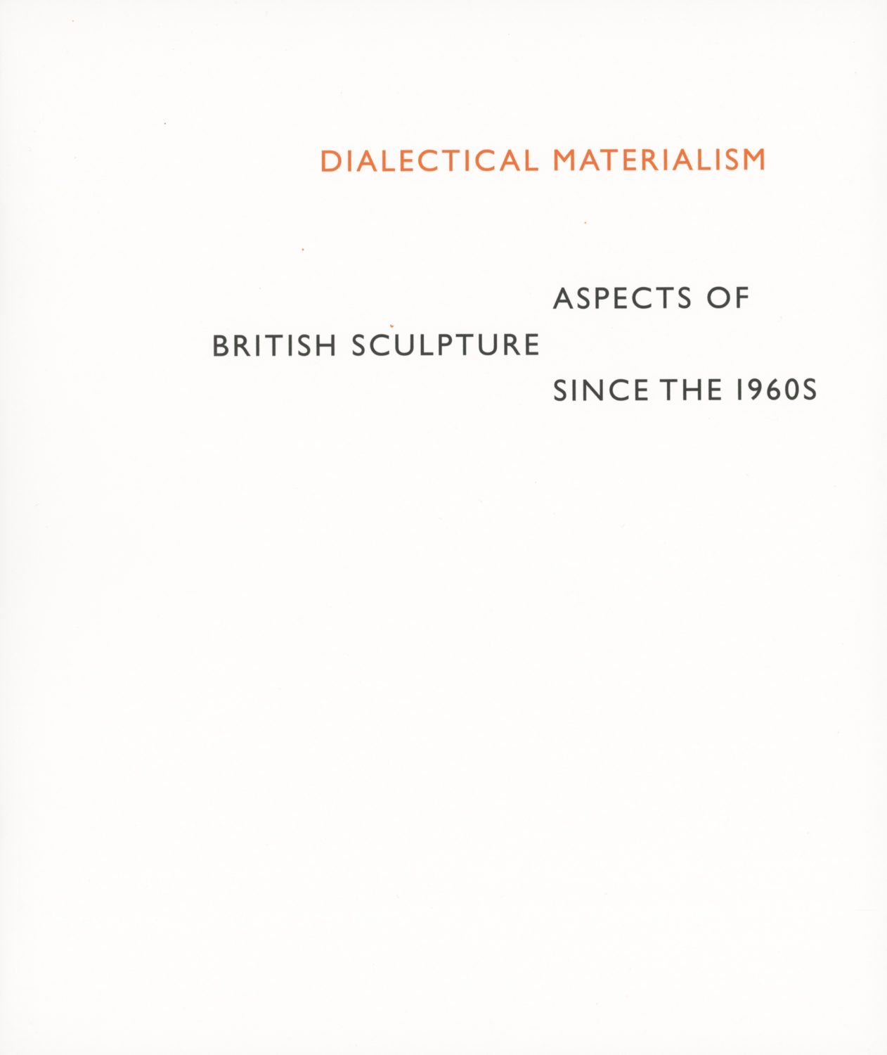 Dialectical Materialism, Aspects of British Sculpture Since the 1960s